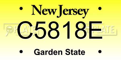 C5818E New Jersey License Plate