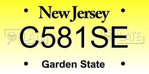 C581SE New Jersey License Plate