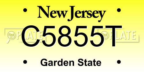 C5855T New Jersey License Plate