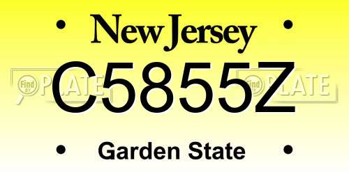 C5855Z New Jersey License Plate