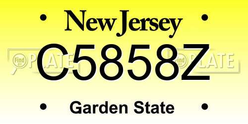 C5858Z New Jersey License Plate
