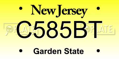 C585BT New Jersey License Plate