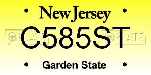 C585ST New Jersey License Plate