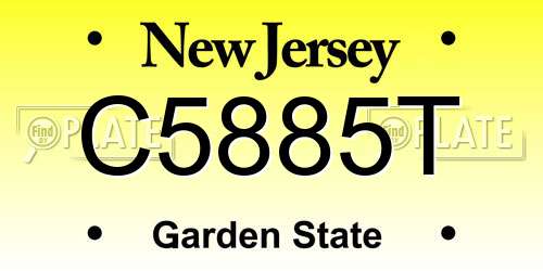 C5885T New Jersey License Plate