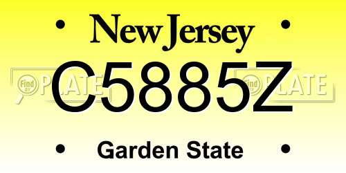 C5885Z New Jersey License Plate