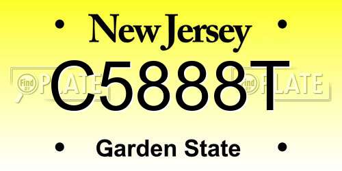 C5888T New Jersey License Plate