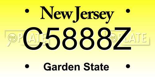 C5888Z New Jersey License Plate