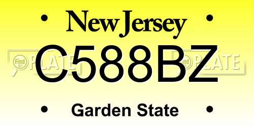 C588BZ New Jersey License Plate