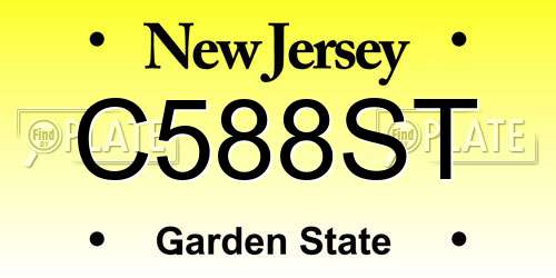 C588ST New Jersey License Plate