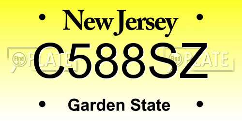 C588SZ New Jersey License Plate