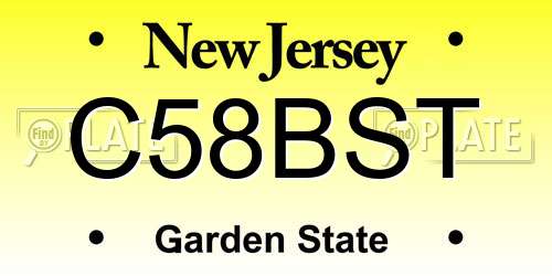 C58BST New Jersey License Plate