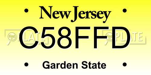 C58FFD New Jersey License Plate