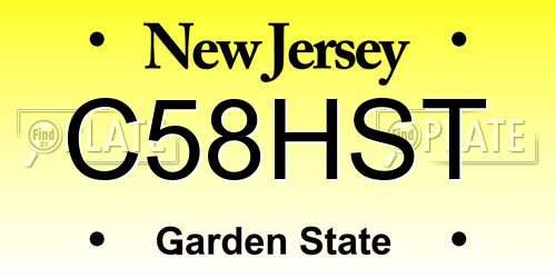 C58HST New Jersey License Plate