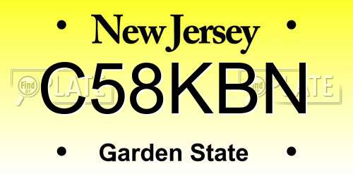 C58KBN New Jersey License Plate