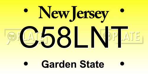 C58LNT New Jersey License Plate