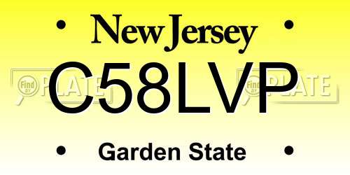 C58LVP New Jersey License Plate