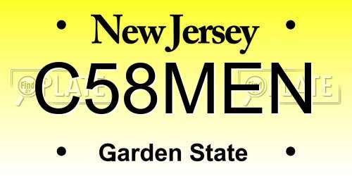 C58MEN New Jersey License Plate