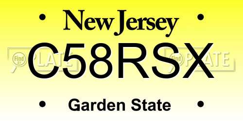 C58RSX New Jersey License Plate