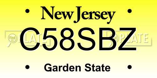 C58SBZ New Jersey License Plate