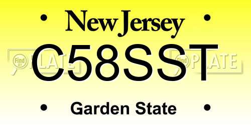 C58SST New Jersey License Plate