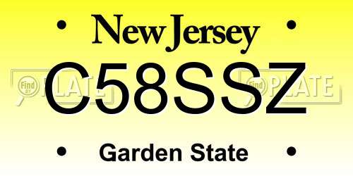 C58SSZ New Jersey License Plate
