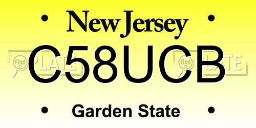 C58UCB New Jersey License Plate