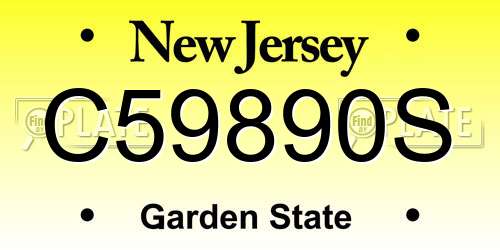 C59890S New Jersey License Plate