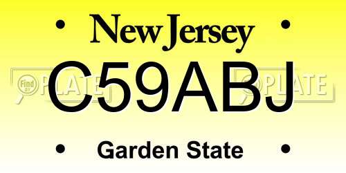 C59ABJ New Jersey License Plate