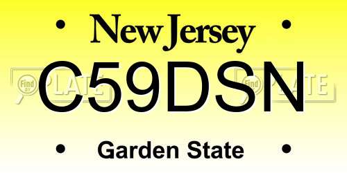 C59DSN New Jersey License Plate