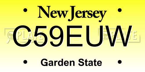 C59EUW New Jersey License Plate