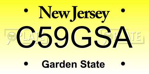 C59GSA New Jersey License Plate