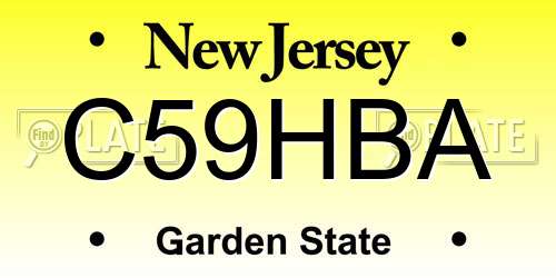 C59HBA New Jersey License Plate