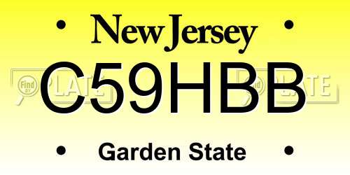 C59HBB New Jersey License Plate