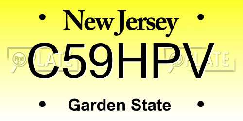 C59HPV New Jersey License Plate