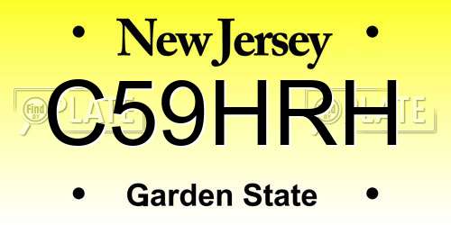 C59HRH New Jersey License Plate