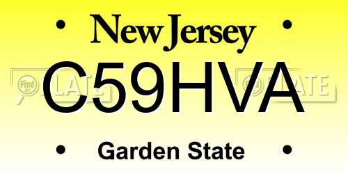 C59HVA New Jersey License Plate