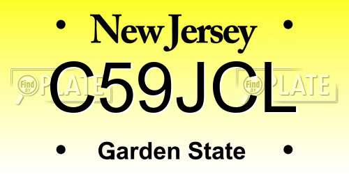 C59JCL New Jersey License Plate