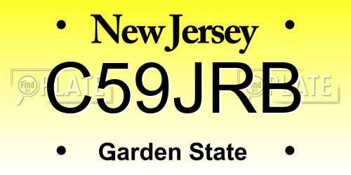C59JRB New Jersey License Plate