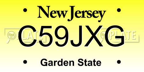 C59JXG New Jersey License Plate
