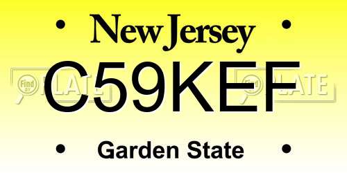 C59KEF New Jersey License Plate