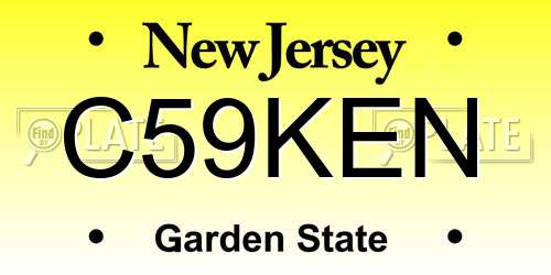 C59KEN New Jersey License Plate