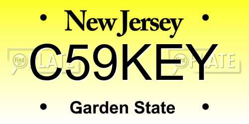 C59KEY New Jersey License Plate