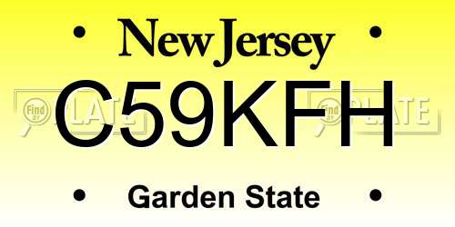 C59KFH New Jersey License Plate