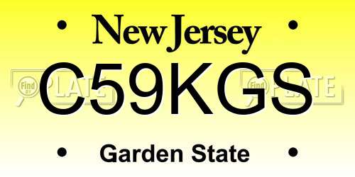 C59KGS New Jersey License Plate