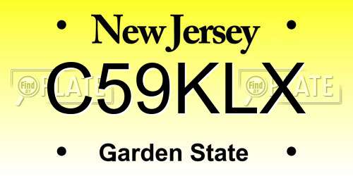 C59KLX New Jersey License Plate