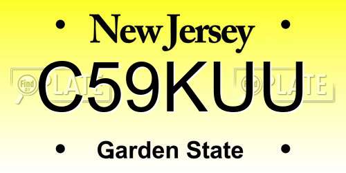 C59KUU New Jersey License Plate