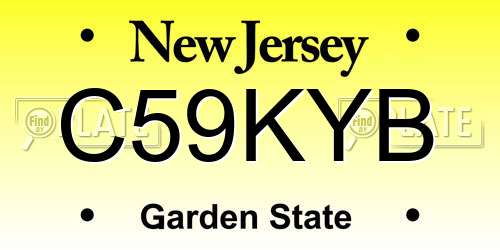 C59KYB New Jersey License Plate