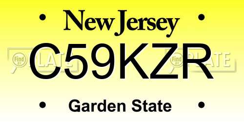 C59KZR New Jersey License Plate