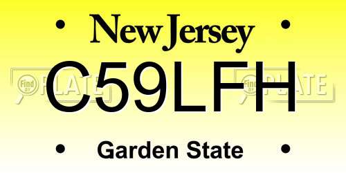 C59LFH New Jersey License Plate