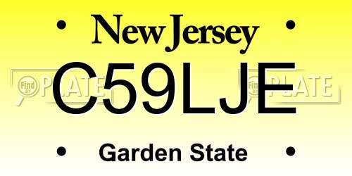 C59LJE New Jersey License Plate